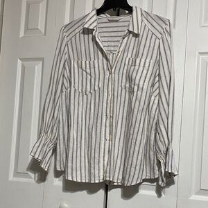 LC Lauren Conrad NWT linen blend bell sleeve top shirt blouse size 1X
